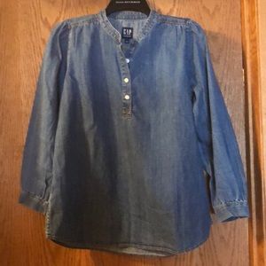 Denim popover top